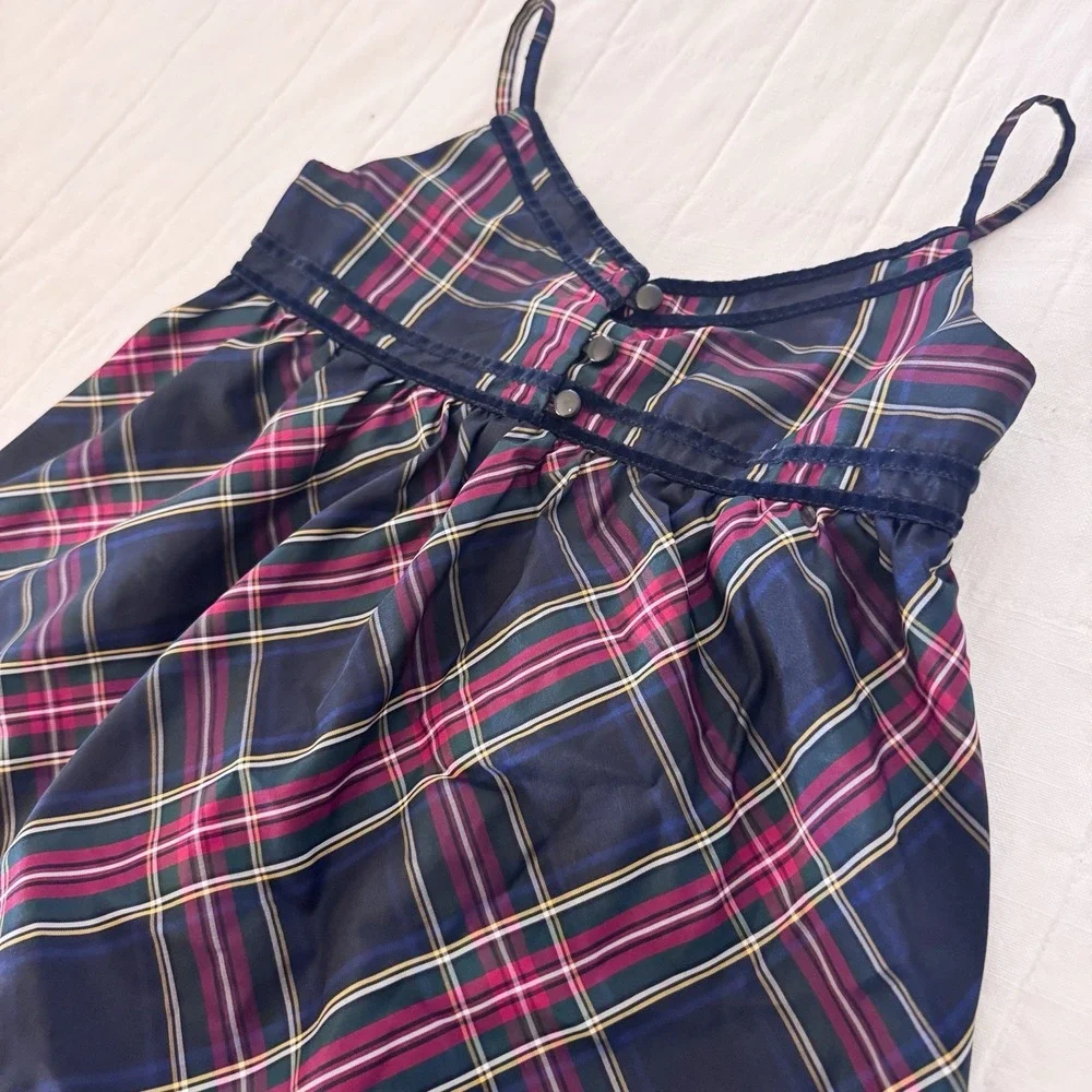 Gap Kids Tartan Plaid Girls‎ SMALL 6/7 Top Strap Back To School Preppy Holiday